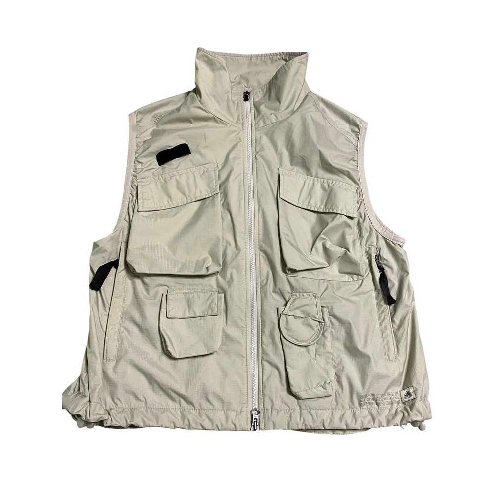 ⁠VTG Y2K Nike ACG Vest Mens Medium Tan Utility Tactical Gorpcore Storm Clad